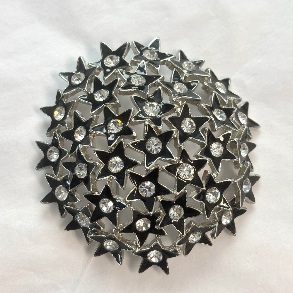 Star Pattern Brooch with Rhinestones